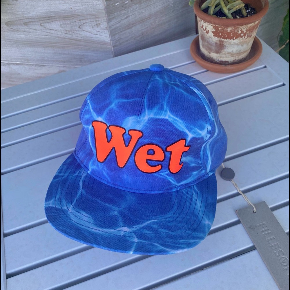 FILLES A PAPA , blue water/neon orange WET  hat made in Belgium